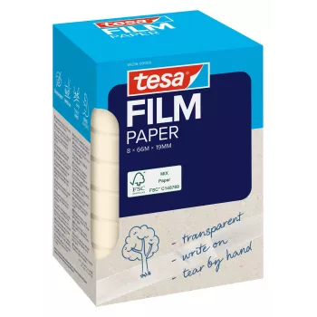 Tesa χαρτοταινία 8 ρολά διαφανής με δυνατότητα γραφής πτυσσόμενο κουτί (59216-00000-00)