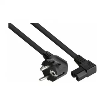 Kabelmeister καλώδιο τροφοδοσίας βύσμα Schuko Type E+F 90° γωνιακό σε IEC C15 δεξιά γωνιακό - 1,8m μαύρο