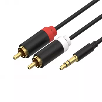 ShiverPeaks Καλώδιο ήχου 3,5mm jack σε 2x RCA Stereo 1,5m επιχρυσωμένο Μαύρο