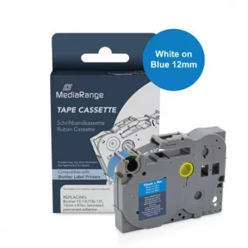 MediaRange Κασέτα Ταινίας Ετικετών Λευκό σε Μπλε 8m x 12mm (MRBTZ535)