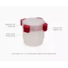 Joseph Joseph Nest Lock 4 τεμ. κόκκινο στρογγυλό σετ δοχείων τροφίμων 1L