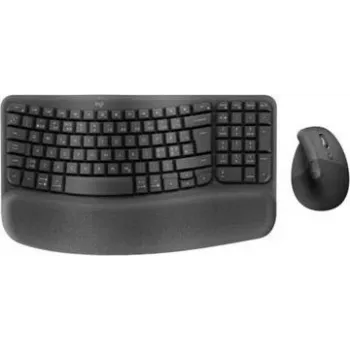 Logitech Wave Keys και Lift combo - ασύρματο εργονομικό σετ πληκτρολογίου και ποντικιού - Bluetooth LE, 2,4 GHz - QWERTY - σκανδιναβικό layout - γραφίτης