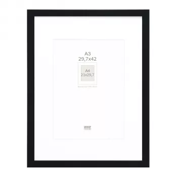 Deknudt S66KF2 P1 DIN A3 29.7x42 Ξύλινη Κορνίζα Μαύρη με Πασπαρτού