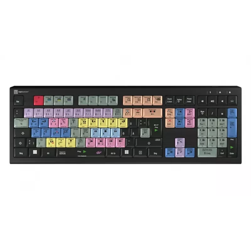 Logickeyboard LKB-EDIUS-A2PC-DE Full Size (100%) πληκτρολόγιο USB Scissor-Switch QWERTZ μαύρο