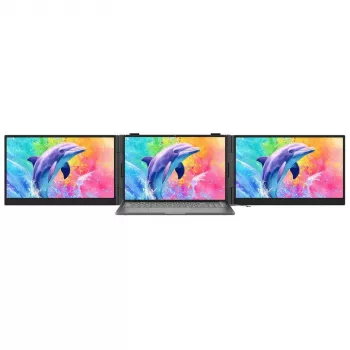 BLACKVIEW DCM8 Pro Dual 15.3 ιντσών Φορητή Οθόνη IPS, 2x Full HD, 60Hz, USB-C, Mini HDMI, Ενσωματωμένα Ηχεία, HDR10, Αναδιπλούμενη