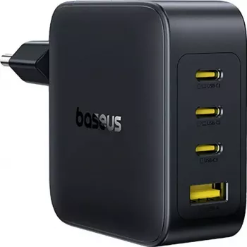Baseus EnerFill FH11 GaN 140W 3xUSB-C + 1xUSB-A Γρήγορος Φορτιστής Μαύρο