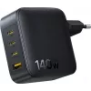 Baseus EnerFill FH11 GaN 140W 3xUSB-C + 1xUSB-A Γρήγορος Φορτιστής Μαύρο