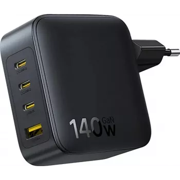 Baseus EnerFill FH11 GaN 140W 3xUSB-C + 1xUSB-A Γρήγορος Φορτιστής Μαύρο