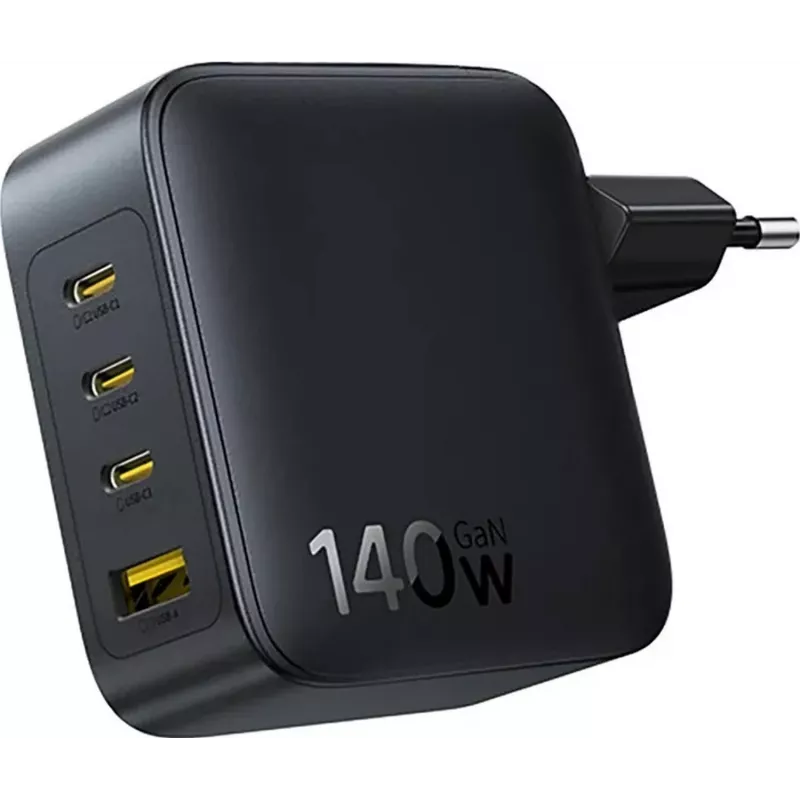 Baseus EnerFill FH11 GaN 140W 3xUSB-C + 1xUSB-A Γρήγορος Φορτιστής Μαύρο