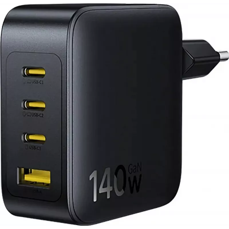 Baseus EnerFill FH11 GaN 140W 3xUSB-C + 1xUSB-A Γρήγορος Φορτιστής Μαύρο