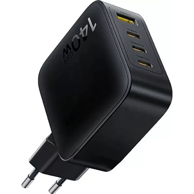 Baseus EnerFill FH11 GaN 140W 3xUSB-C + 1xUSB-A Γρήγορος Φορτιστής Μαύρο
