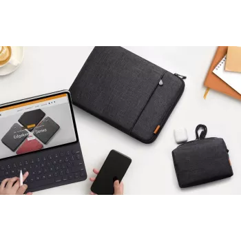 Inateck θήκη laptop 13.3 ιντσών με θήκη αξεσουάρ, μαύρο-γκρι