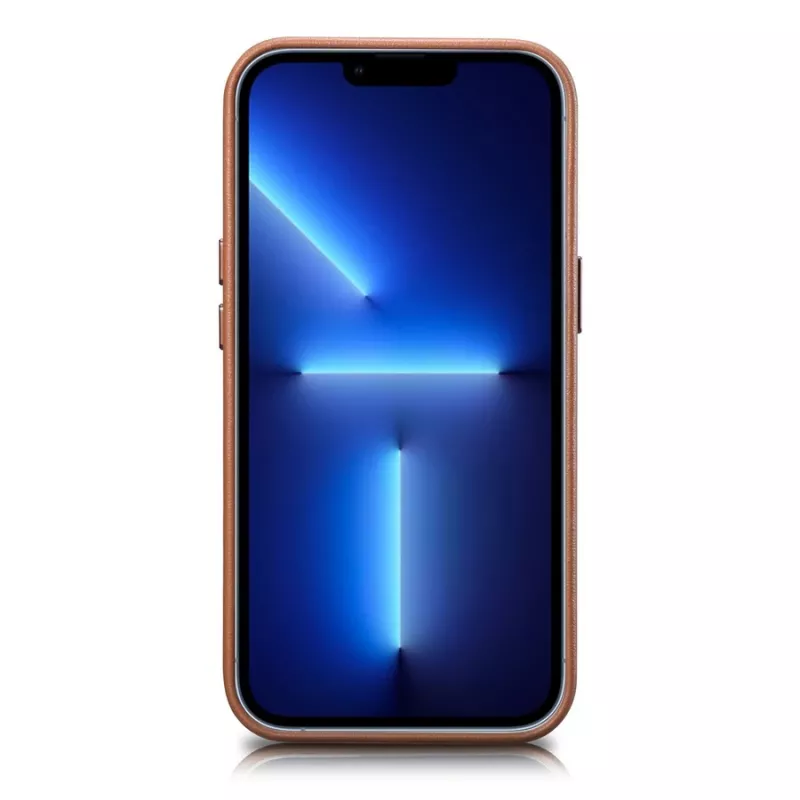 iCarer Case Leather Δερμάτινη θήκη για iPhone 14 Plus Καφέ (Συμβατή με MagSafe)