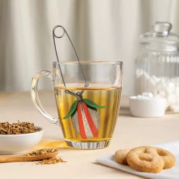 OTOTO Tea Trap Αυγό Τσαγιού - Πράσινο/Κόκκινο - Ατσάλι & Πλαστικό - 160 mm