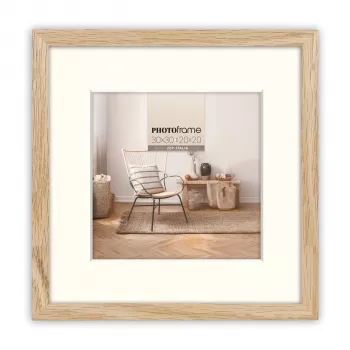 ZEP Malmo Φυσικό Ξύλο Κορνίζα 20x20/30x30 cm με Πασπαρτού V4530N
