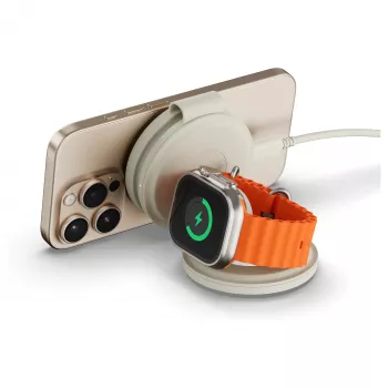 Satechi OntheGo 3-in-1 ασύρματος φορτιστής με Qi2, Sand, 15W, ST-QTG31W