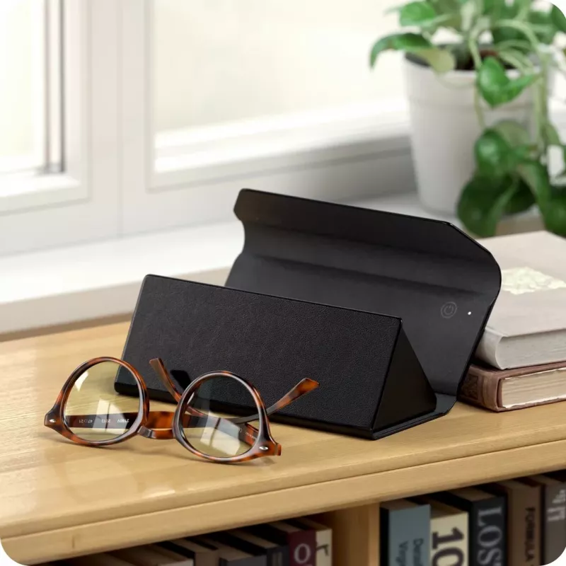 Satechi Vegan-Leather FindAll Θήκη Γυαλιών Μαύρη