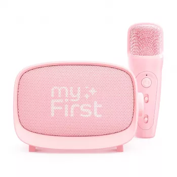 myFirst Voice 2 ασύρματο σετ καραόκε - μικρόφωνο και ηχείο με εφέ παραμόρφωσης φωνής, ροζ