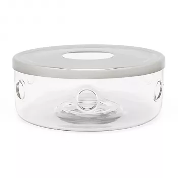 Bredemeijer Θερμός τσαγιού Minuet Γυαλί + Πλάκα Inox 15,1 cm Ασήμι