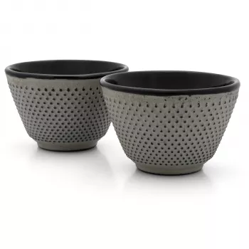 Bredemeijer φλιτζάνια τσαγιού Jang 78x53mm, μαντέμι, γκρι, συσκευασία 2 τεμ.
