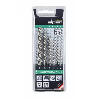 ALPEN-MAYKESTAG HSS Cobalt Forte TM Σετ 6 τεμ. στριφτών τρυπανιών σε μεταλλική θήκη