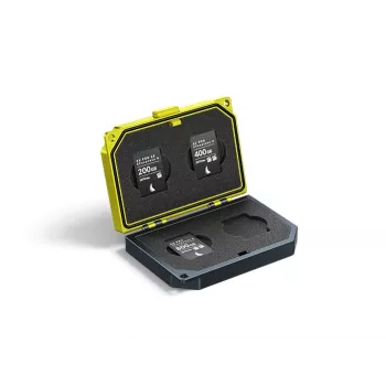 Angelbird MEDIA TANK CFexpress Type A - Θήκη καρτών μνήμης για 4 κάρτες, ανοδιωμένο αλουμίνιο, μαύρο/κίτρινο, ανθεκτική σε κρούσεις, σκόνη, πιτσιλιές