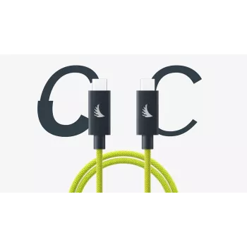 Angelbird USB-C 4.0 Solid Flex Καλώδιο Lime 1 ft (0,3 m) - USB4 Gen 3x2, 40 Gbit/s, 100W PD, 8K@60Hz