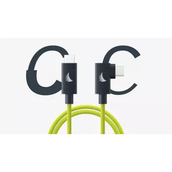 Angelbird USB-C 4.0 Solid Flex Καλώδιο Right-Angle Lime 1 ft UC4SFRAL32