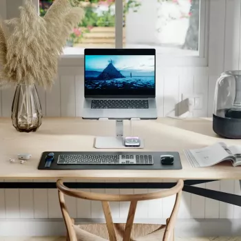 ALOGIC Elite Βάση Laptop Αλουμινίου με Ασύρματο Φορτιστή - Λευκό