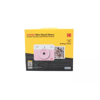 KODAK C300RP κόκκινη άμεση φωτογραφική μηχανή με τεχνολογία ZINK Zero Ink, 16MP, Bluetooth 4.0, οθόνη LCD 3,5 ιντσών, MicroSD έως 256GB, ενσωματωμένη μπαταρία, αυτόματο φλας, χρονοδιακόπτης, συμβατή με την εφαρμογή Kodak Classic 2.0