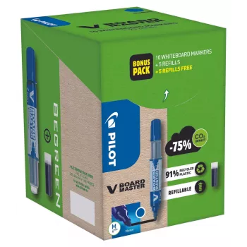 Pilot Pen V-Board Master Greenpack σετ μαρκαδόρων λευκού πίνακα μαύρο 2,0 - 5,0 mm, 10 τεμ.