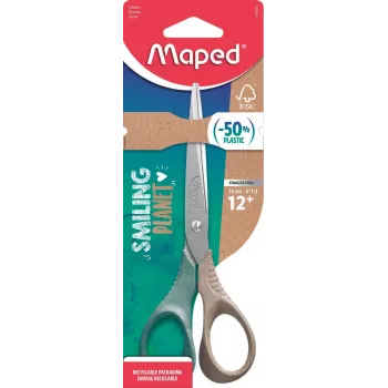 Maped Smiling Planet Ψαλίδι 160 mm, στρογγυλή μύτη, δεξιόχειρο, εργονομικές λαβές 3D