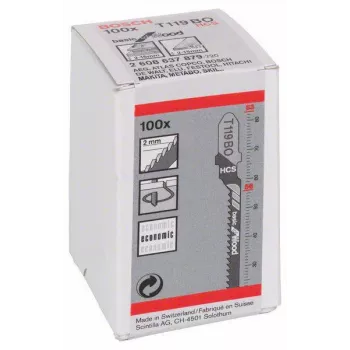 BOSCH Λάμα Σέγας T119BO για Κόντρα Πλακέ, 100 Τεμάχια