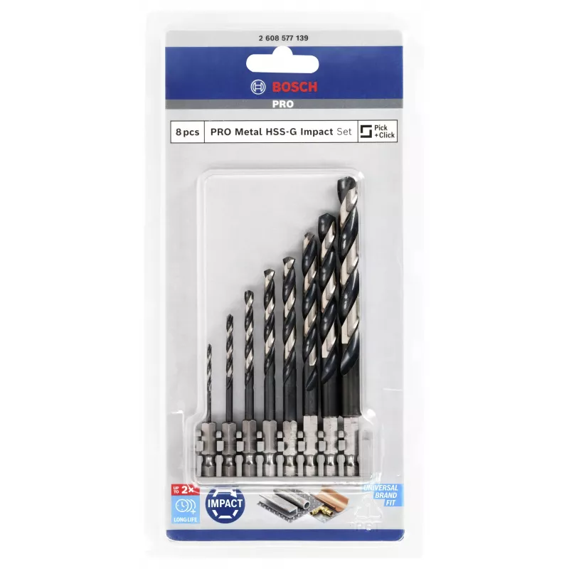 Bosch HSS Σετ Στριφτών Τρυπανιών 2608577139 Impact Control 8 τεμ. 2-10 mm