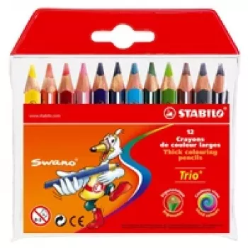 STABILO Trio Ξυλομπογιές - ανάμεικτα χρώματα - 4,2 mm - συσκευασία 12 τεμ.