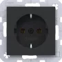 Hager WAS1100BM Πρίζα SCHUKO με ακροδέκτες Night Black Matt