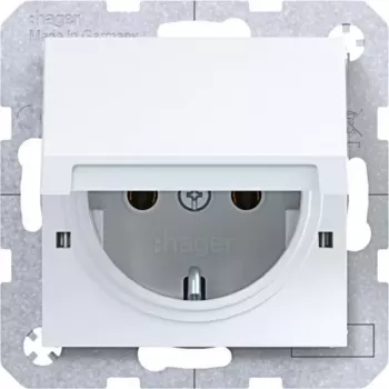 Hager WAS1112WG Πρίζα Schuko Axcent/Cenit Lichtweiß glänzend IP44