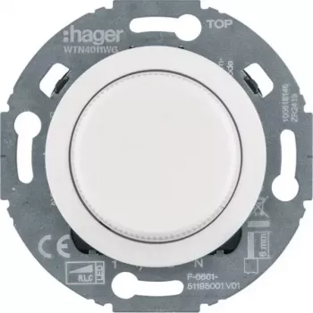 Hager WTN4011WG Καθολικός ροοστάτης με μεσαίο τμήμα, System 1930/Glas, λευκό, χωνευτός, R L C LED