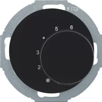 Hager WLN5026BG Θερμοστάτης με εναλλασσόμενη επαφή και διακόπτη σειράς R.classic μαύρο