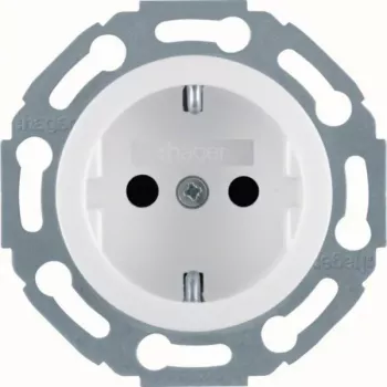 Hager WTS1200WG Πρίζα SCHUKO με αυξημένη προστασία επαφής ακροδέκτης 1930/Glänzend Polarweiß