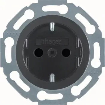 Hager Witty WTS1200BG Πρίζα Schuko Μαύρο γυαλιστερό