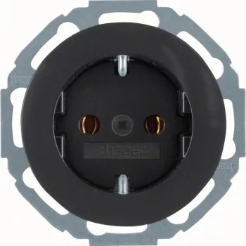 Hager WLS1100BG Πρίζα SCHUKO Γυαλιστερό Μαύρο Σειρά R.Classic