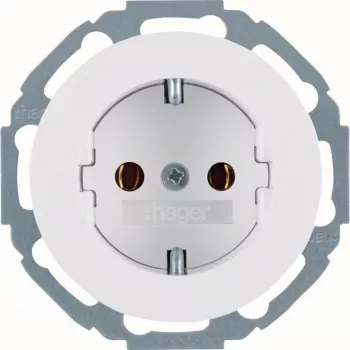 Hager WLS1100WG Πρίζα SCHUKO R.Classic Λευκό πολικό γυαλιστερό