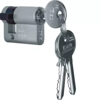 Hager WDA7172 Προφίλ ημικύλινδρος Αξεσουάρ, 30/10 mm, επινικελωμένος ορείχαλκος, 2 κλειδιά