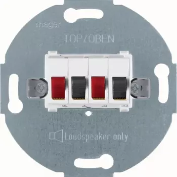 Hager WDF4800PW2 module σύνδεσης στερεοφωνικών ηχείων πολικό λευκό ματ χωνευτό ένθετο