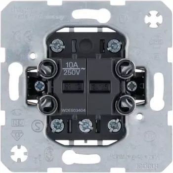 Hager WDE503404 ένθετο ομαδικού μπουτόν, 4 επαφές κλεισίματος, θέση 0, πλήκτρο, χωνευτό, λευκό