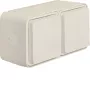 Hager WNC144B επιτοίχια πρίζα SCHUKO 2 θέσεων οριζόντια IP55 με καπάκι, πολικό λευκό