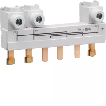 Hager HZC708 3-πολική Μπάρα Συλλογής με Πείρους 63-80A 10mm² 12 Μονάδες 210mm Γκρι