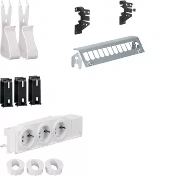 Hager Multimedia Kit UM00M2 με 3 πρίζες 12-Port Patchpanel χωρίς RJ45
