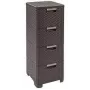 CURVER Βιβλιοθήκη με 4 συρτάρια 4x14L Σκούρο καφέ